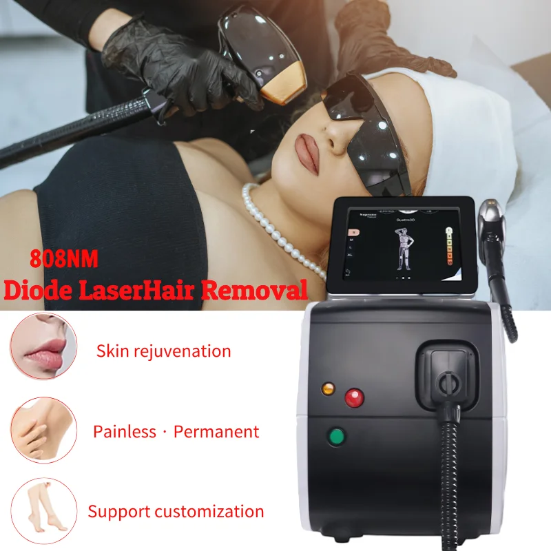 Professional 808nm diode hair removal machine 2000W ice platinum painless permanent hair removal device for beauty, hair care, a