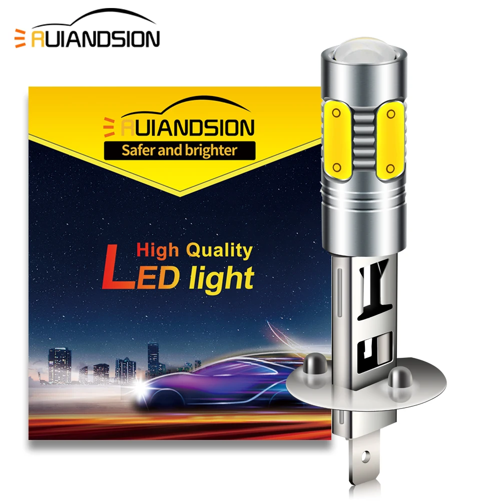 

H1 H3 LED Bulbs 6000K White 5COB 360° Light Fanless 3W 10-30V Plug & Play 600LM Halogen Replacement for Fog Light DRL 2Pcs