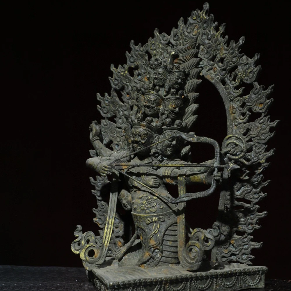 Tibetan Large Pure Copper Protector Deity Vajrakilaya Hayagriva Yamantaka Mahakala Statue Home Altar Decor