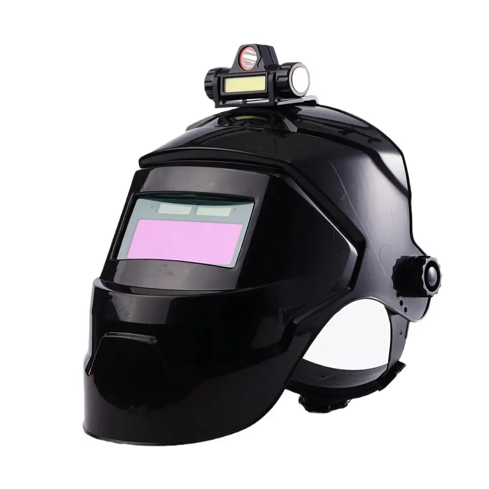 Automatisch abdunkelnde Schweißmaske mit Scheinwerfer, große Sichtfelder, Solar-Schweißhelm mit Sensoren, Schleifmaske für Lichtbogen-, WIG- und MIG-Schweißen – Detail 11