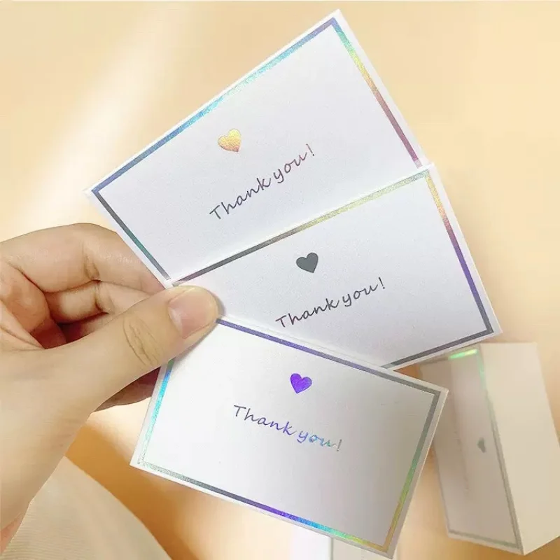 

Customized-Border English Thank You Card Postcard Stamping Embossed Business Card Jewelry Card After-Sales Card Good
