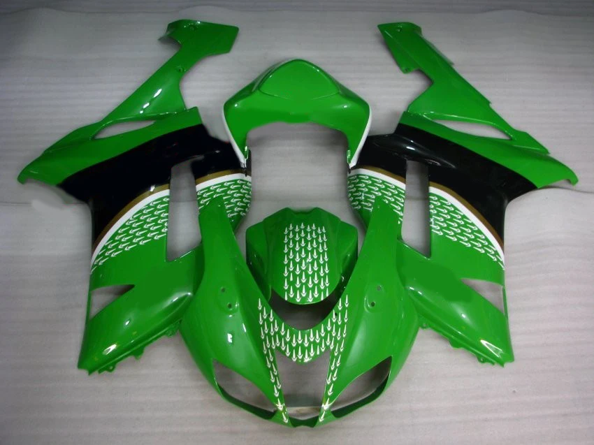 Best selling Fairing kit for Kawasaki Ninja ZX6R 07 08 year Injection Molded ZX 6R 2007 2008 fairings set  black green New