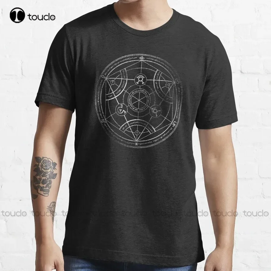 Human Transmutation Circle - Chalk Trending T-Shirt Cooling Shirt Outdoor Simple Vintag Casual T Shirts Fashion Tshirt Summer