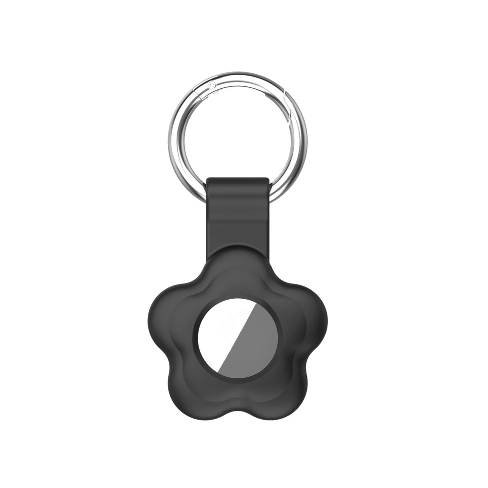 Flower Durable Anti-Scratch Anti-Lost Sleeve Keychain Case For Apple AirTag Pet Location Tracker Soft Silicone Protective Cover