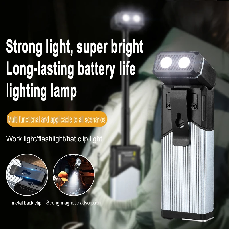 작업등 휴대용 텔레스코픽 초고휘도 램프 후크 자석 캠핑 램프 충전 자동차 수리 작업등 디밍 가능