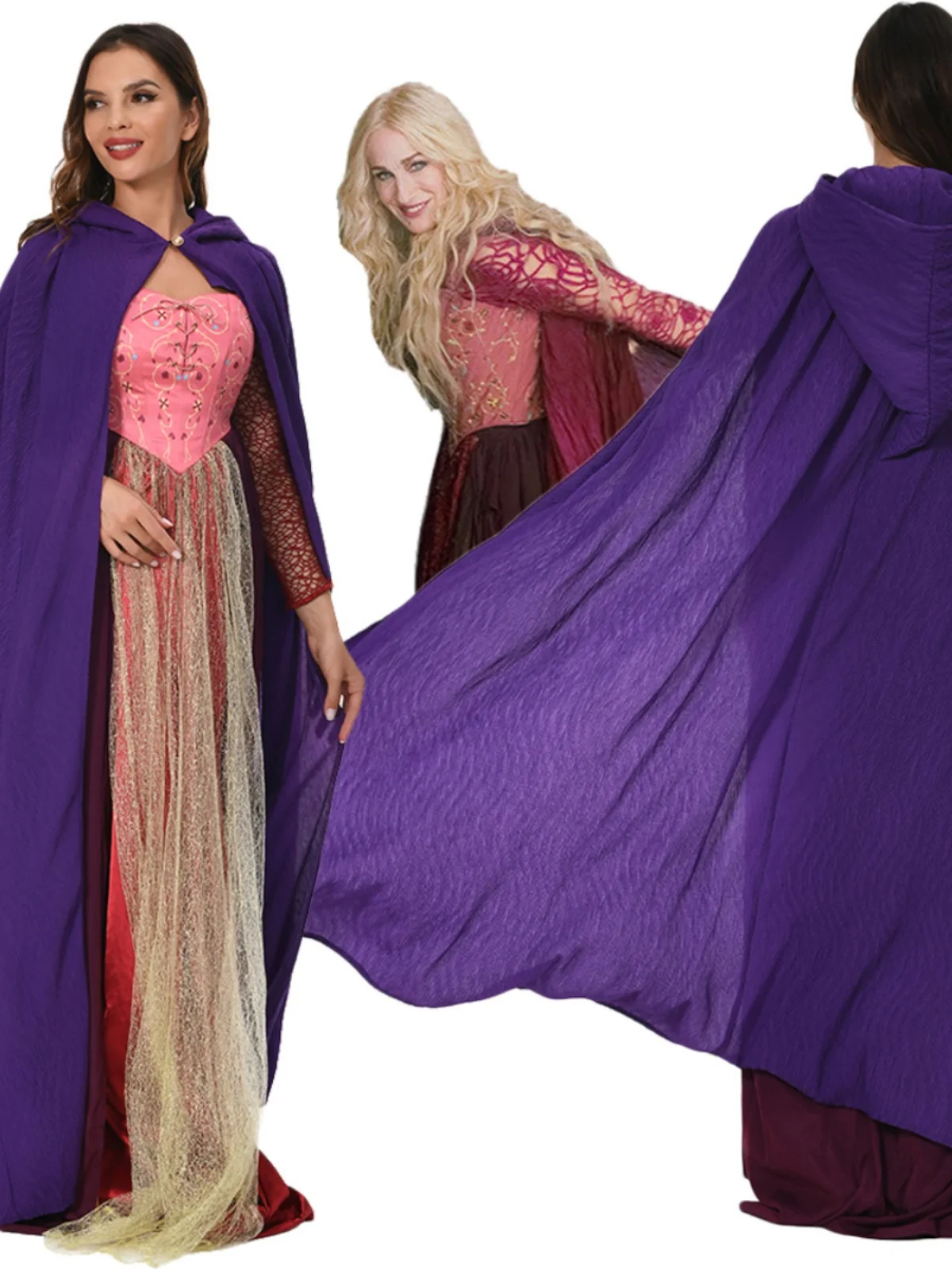 

ex Stage Performance Costume Velvet arp-Cap Sle Thin loween Cape Deep Purple Cosplay Faion Summer 2023