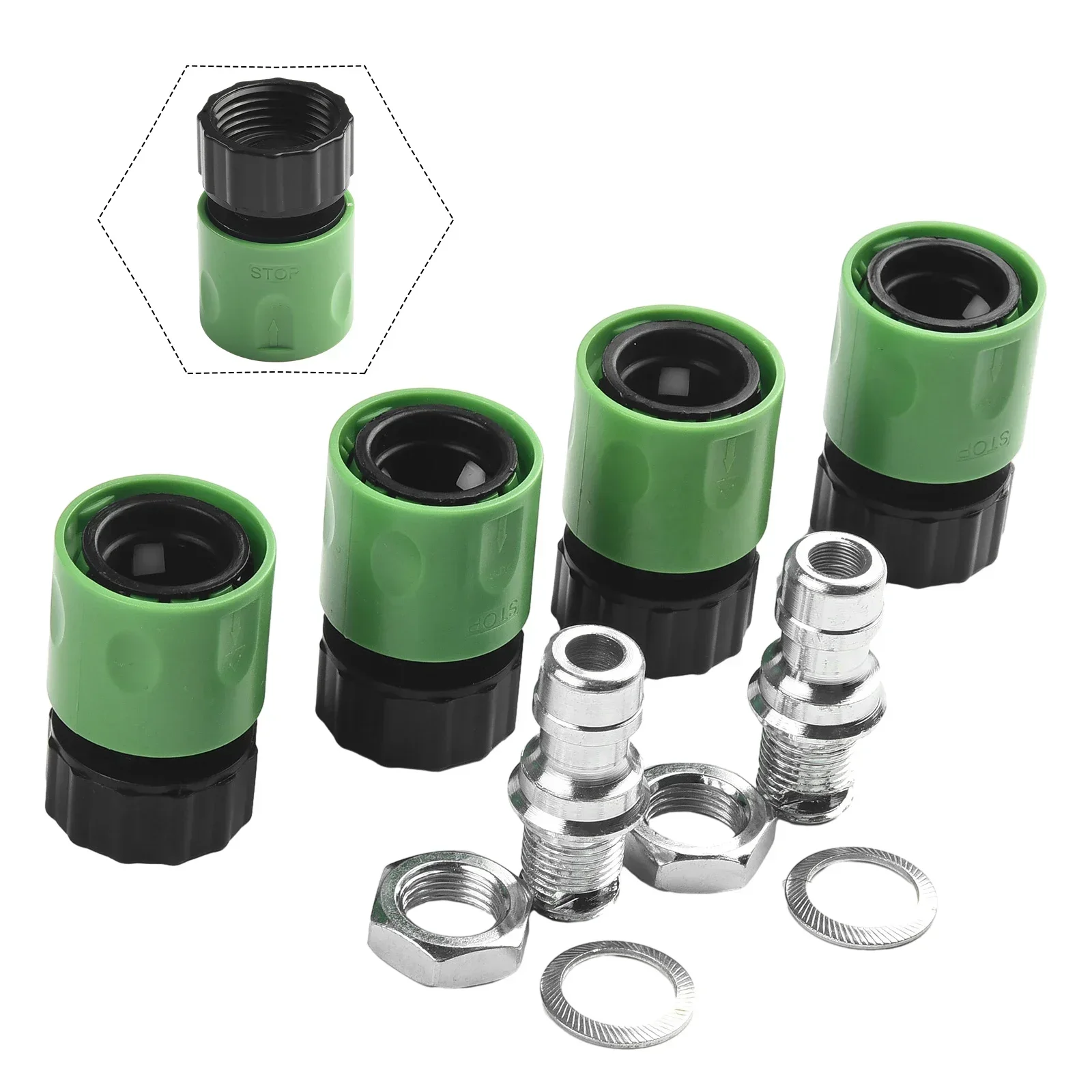

Lawn Mower Deck Wash Kit Deck Wash Adapter Attachment Kit Riding Lawn Mower Cleaning Accessories Quick-Connector Steel Nozzle