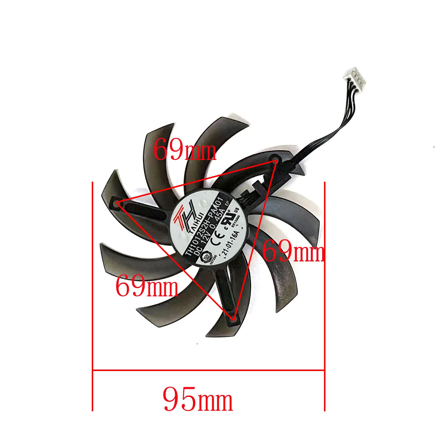 Original 95MM 4PIN RTX2060 1660 GPU fan suitable for GAINWARD GeForce RTX2060 GTX1660 1660ti 1660 SUPER Pegasus OC graphics card