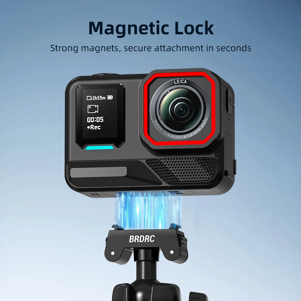BRDRC Stativ-Selfie-Stick für Insta360 Ace Pro 2/X5 Halterungsadapter Fotografie-Stab mit 360°-Drehung ° Kugelkopf-Kaltplattenzubehör – Detail 5