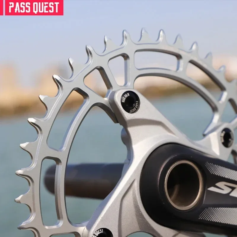 PASS QUEST 104BCD Bicycle Chainring for AXS 12S ROUND NARROW WIDE CHAINRING for 104 BCD Flat Top Chain 12 Speed