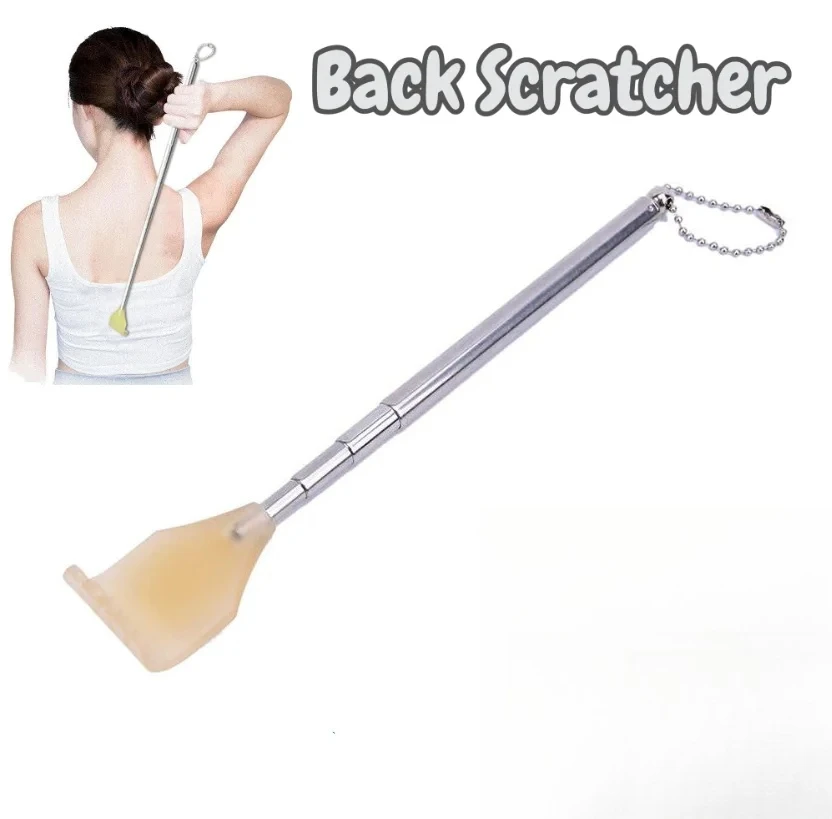Practical Telescopic Pocket Scratching Massage Kit Stainless Steel Scratcher Handy Pen Clip Back Scratcher Relax Back Massager