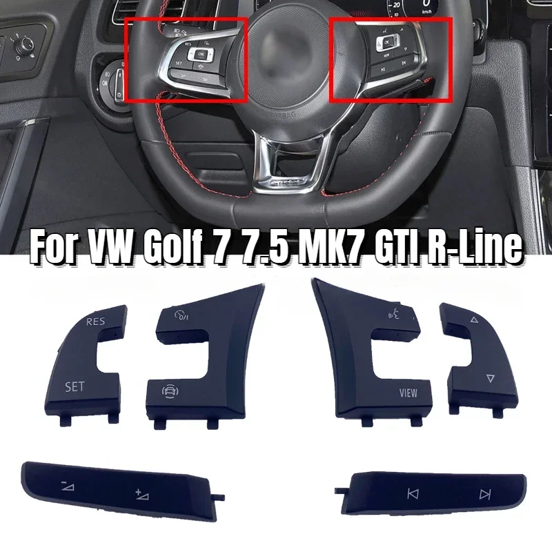 For VW Golf 7 7.5 MK7 Jetta Tiguan Arteon R-Line 5G0959442AE 5G0959442AD 5G0959442N 1pc Multifunction Steering Wheel Button Cap