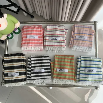 Manga de renda listrada feminina proteção solar oversleeve fino uv sombra solta ciclismo condução braço protetor manga gelo