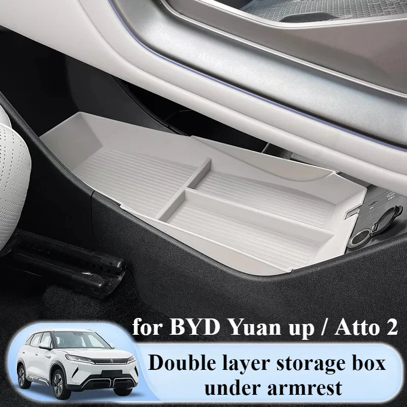 

Car Central Control Armrest Double-layer Storage Box Original Car Color Storage Box Interior Supplies for BYD Yuan Up