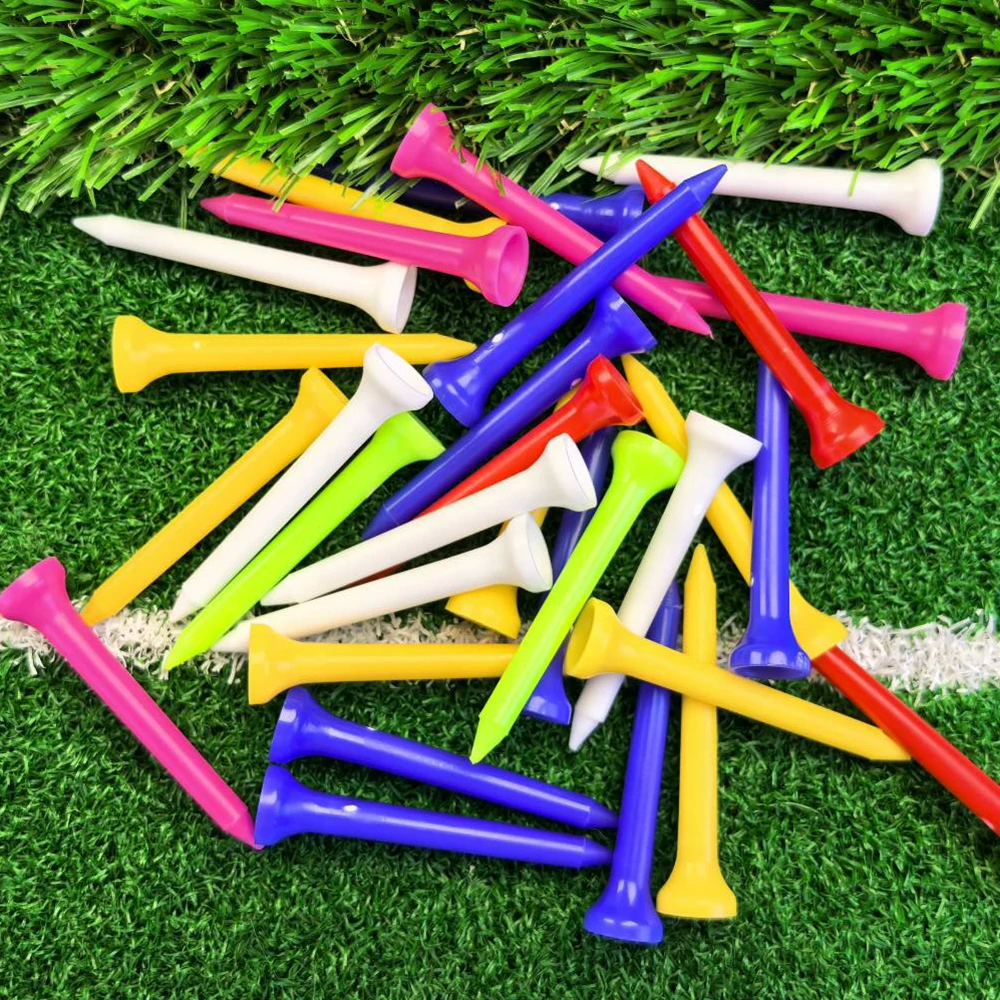 100 Pcs Golf Tees Plastic Durable Mixed Color Available In 4 Sizes Auxiliary Practice Golf Plastic Tees Accessories Supplies