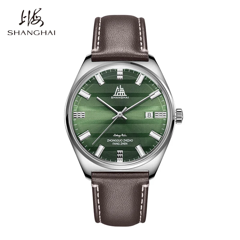 

Мужские механические наручные часы Shanghai Watch 39 мм, автоматические, с календарем, из нержавеющей стали 316L, водонепроницаемые, S5101