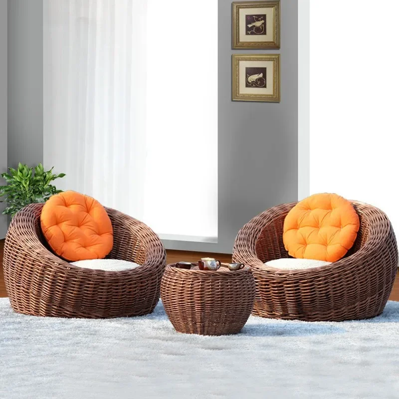 Outdoor rattan sofa balcony rattan chair three-piece combination waterproof leisure garden outdoor furniture