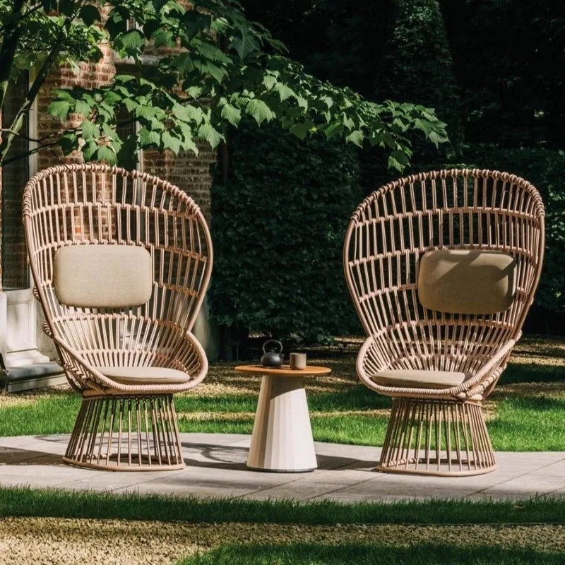 Balcony Small Outdoor Handmade Rattan Garden Furniture Modern Design Durable Creative