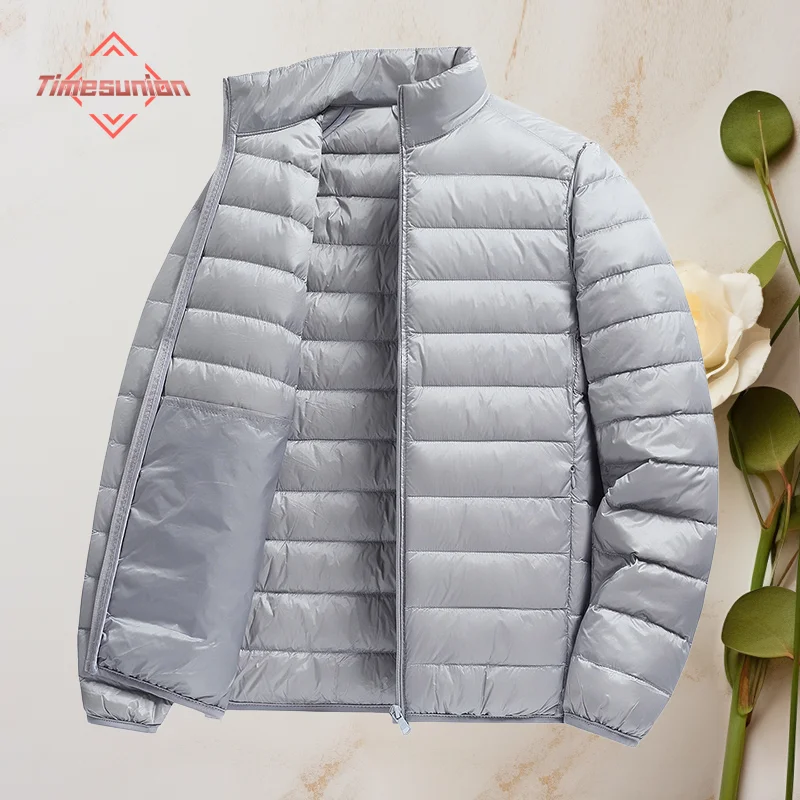 Men's All-Season Puffer Jacket Lightweight Waterproof White Duck down Ultra Light Casual Portable Male down Coats