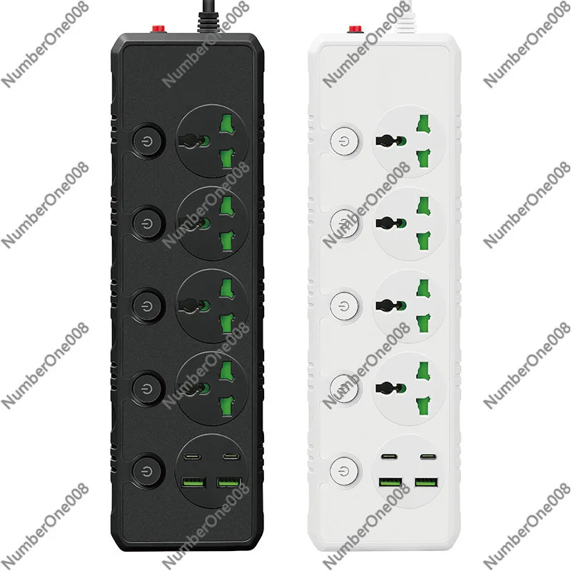 American Standard USB Household European Standard Power Strip Switch Socket 4-Hole British Standard Power Strip with Cable