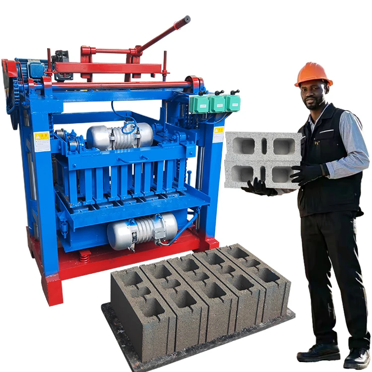 Professional Diesel Engine Semi Automatic Concrete Brick Maker With Large Capacity Hopper And Vibrating Tables