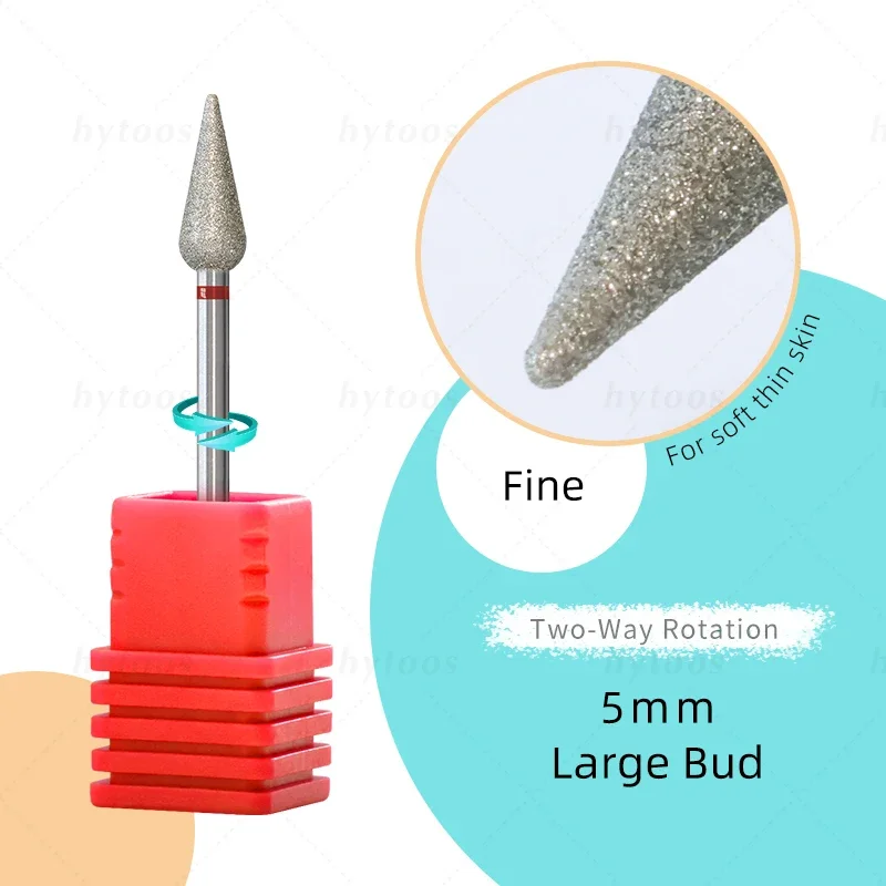 HYTOOS 5mm Lange Knospe Nagelhaut Sauber Nagel Bohrer Bits Russische Diamant Abgestorbene Haut Nagel Bit Nagel Reiniger Zubehör Werkzeug – Detail 6