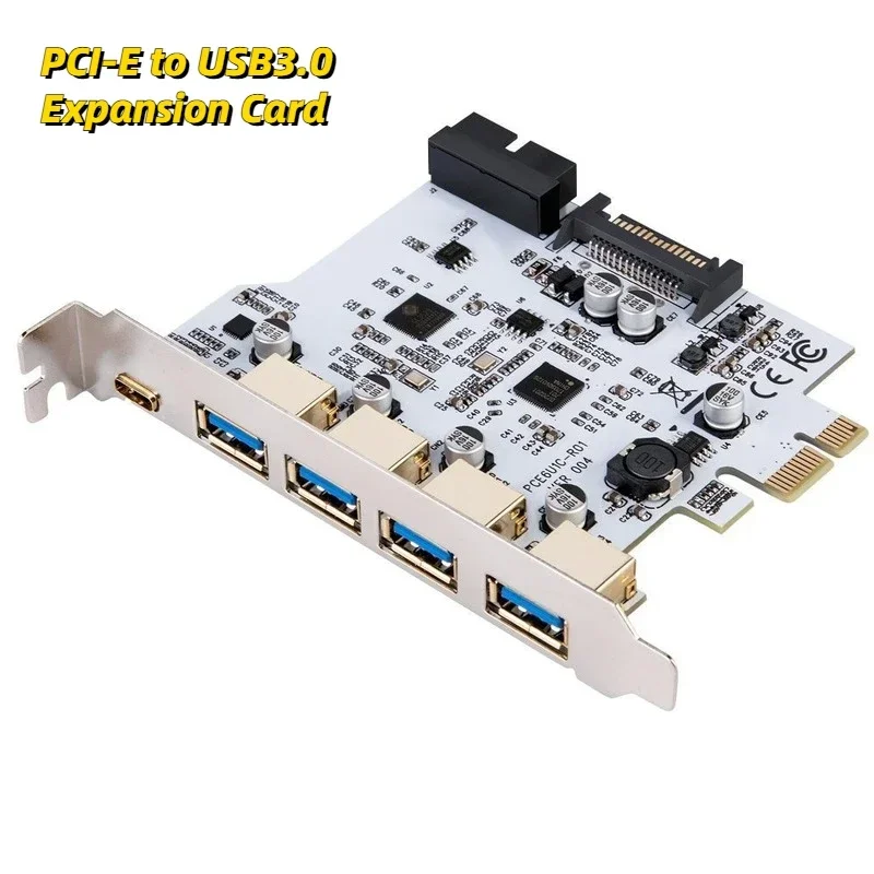 Add on Card USB 3.0 PCI-E Type C Expansion Card PCI Express PCI-E To USB 3.0 Controller 5Port + 1Port USB 3.1 PCI-E Card Adapter