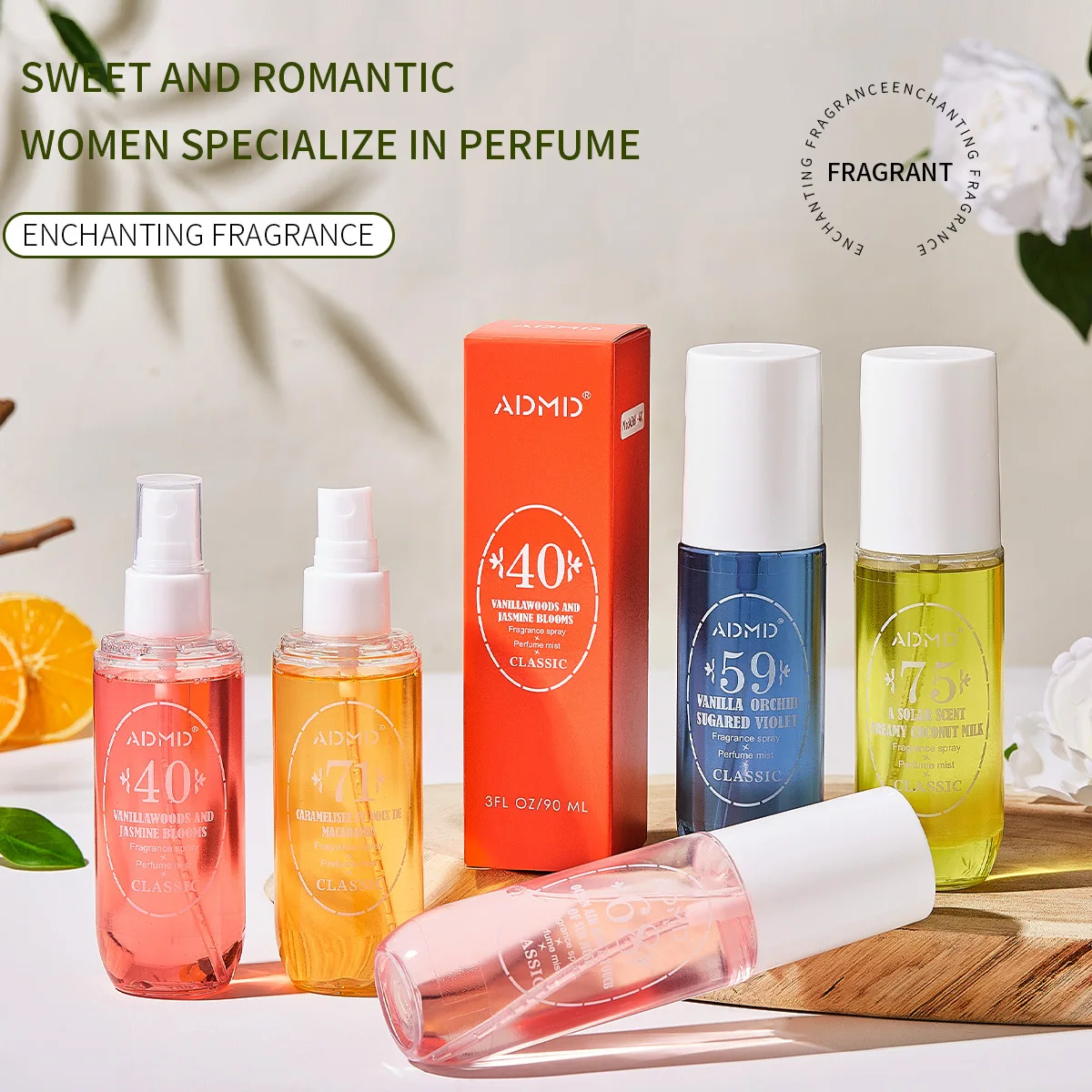 90ml perfume spray fragrância natural cabelo corpo névoa adequado das mulheres dos homens fragrância duradoura presente de aniversário floral