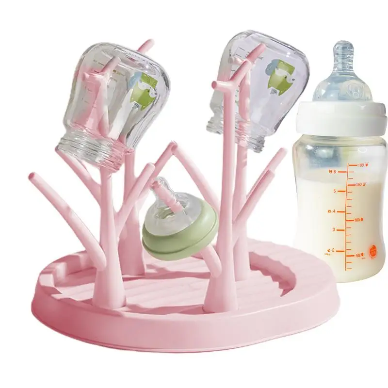 Baby Bottle Drying Rack Detachable Baby Bottle Holder Tree-Shaped Bottle Dryer Rack Space-Saving Bottle Holder For Baby Bottle