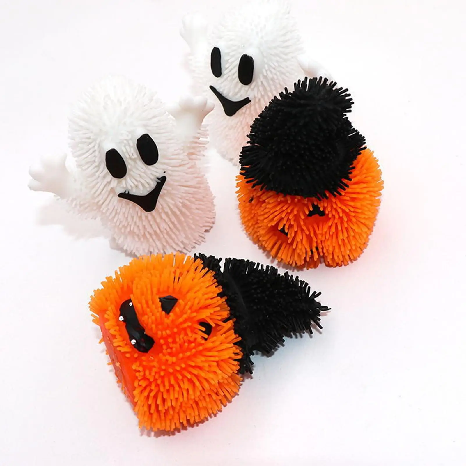 Halloween Fidget Toys Glowing Pumpkin Stress Relief Squeeze Toy Funny Hand Squeeze Toys Children Adults Gifts Party Supply