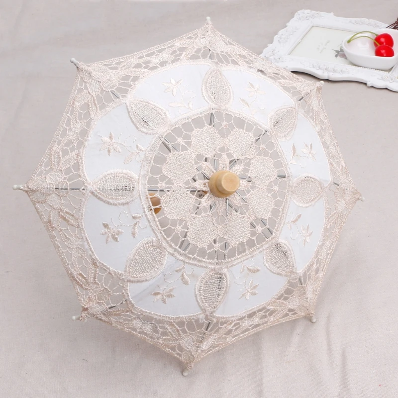 

Mini Bride Umbrella White Lace Newborn Baby Photography PropsParasol Umbrella Handmade Embroidery Photo Prop Fashion