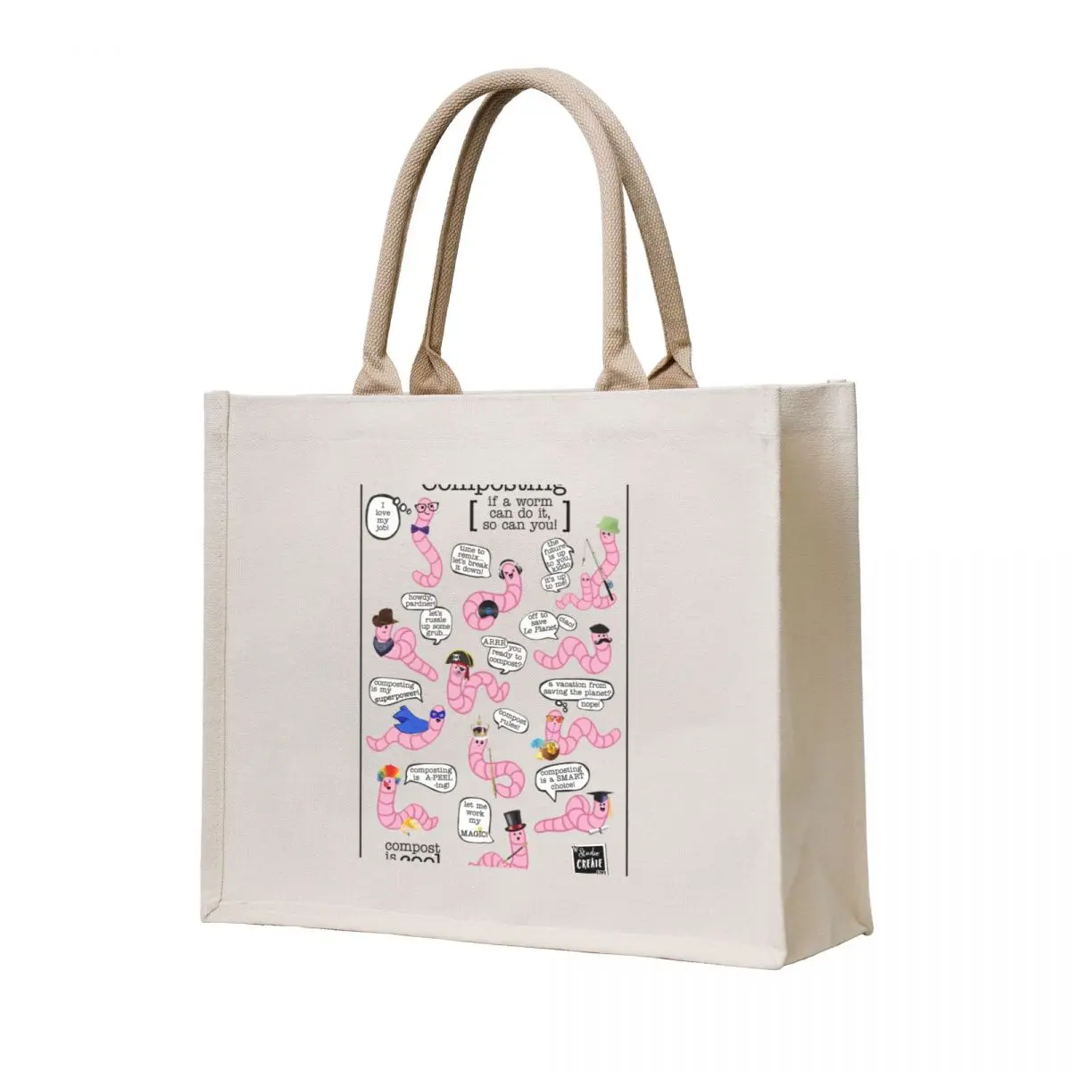 

compost worms Tote Bag Reusable bags foldable reusable bag the tote bag Fabric