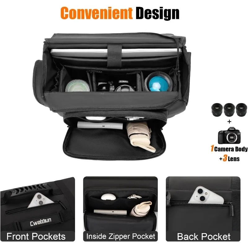 Camera Sling Bag, Waterproof Multifunction Photography Tactical Camera Crossbody Bag Tripod Fixing Strap Holder & Removable