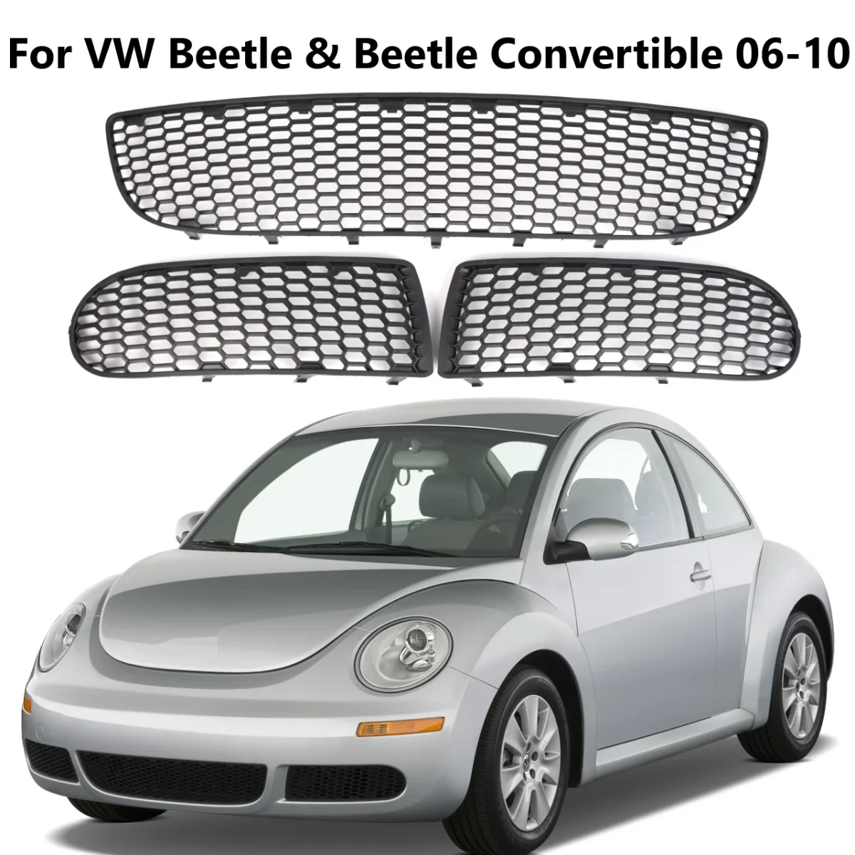 

Для VW Volkswagen Beetle & Beetle Convertible 2006, 2007, 2008, 2009, 2010, передний бампер автомобиля, противотуманная фара, вентиляционная решетка, чехол