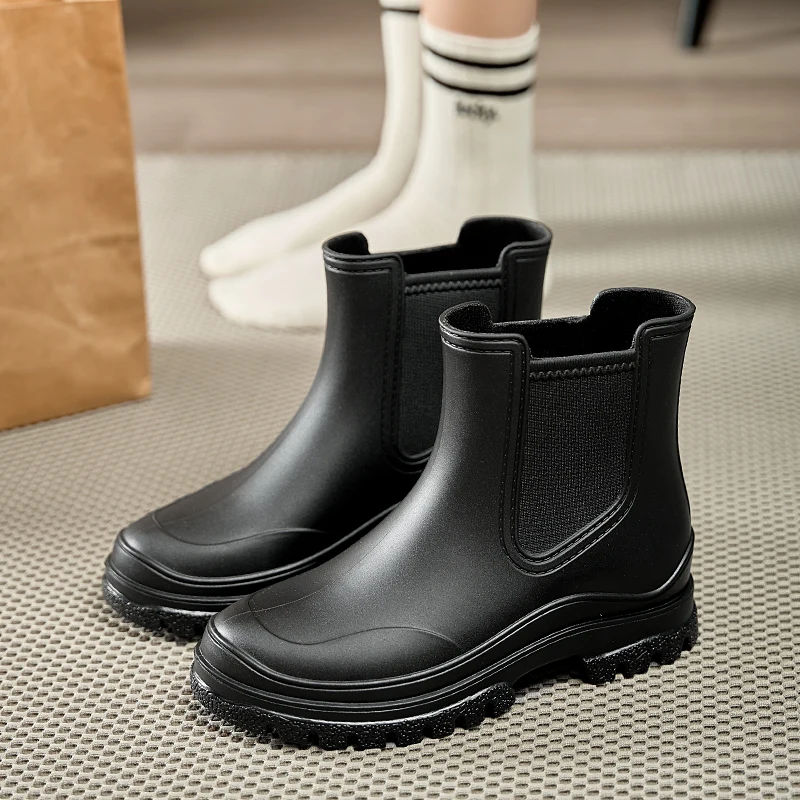 

Women's Waterproof Anti-slip Commuter Rain Boots Adult Outdoor Wear Resistant Comfortable Non-tiring Water Shoes Sweet Fashio...
