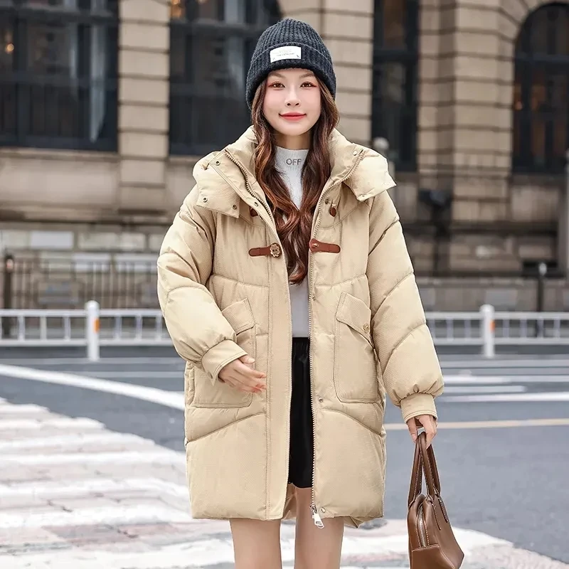 

Winter Hooded Parka 2023 New Women's Jackets Clothing Thicken Down Cotton Coat Female Outwear Loose Fashion Long Warm Parkas