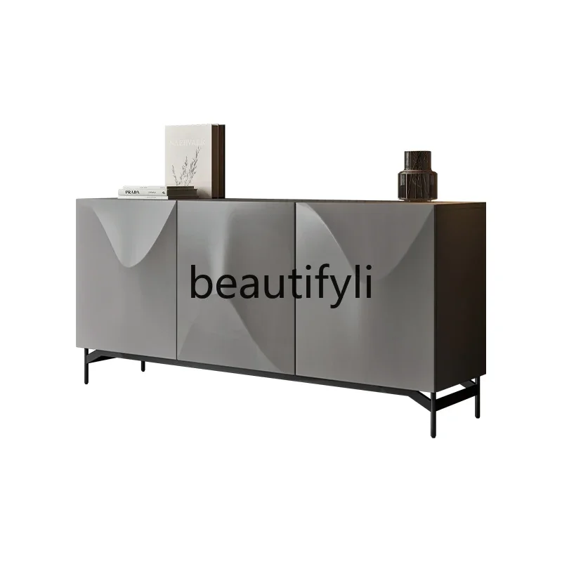 

Italian minimalist side cabinet light luxury modern living room creative design paint porch cabinet locker