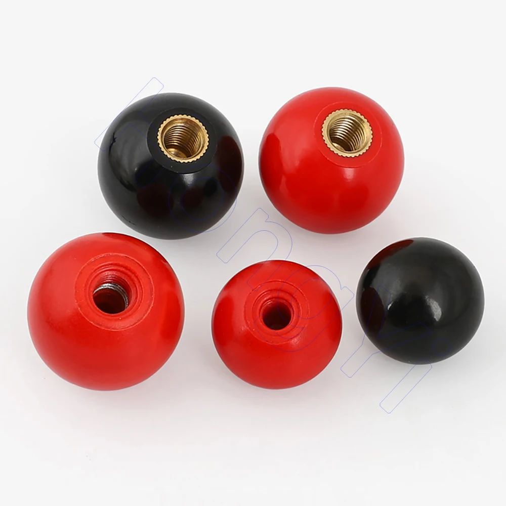 M4-M16 Bakelite Ball Knobs Black Red Round Ball Handle Grip for Furniture Machine Tool Replacement