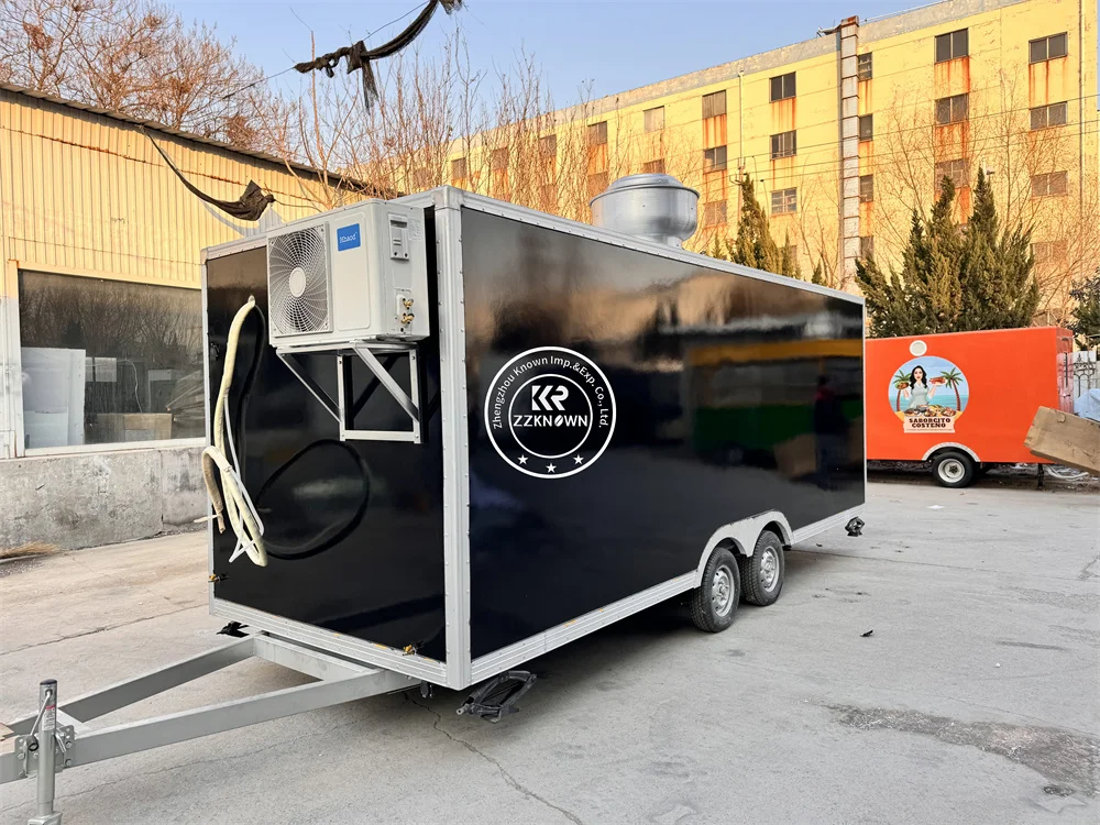 Concession Food Carts  Deep Fryer Mobile Coffee Trailer Pizza Hot Dog Customized Food Truck With Full Kitchen