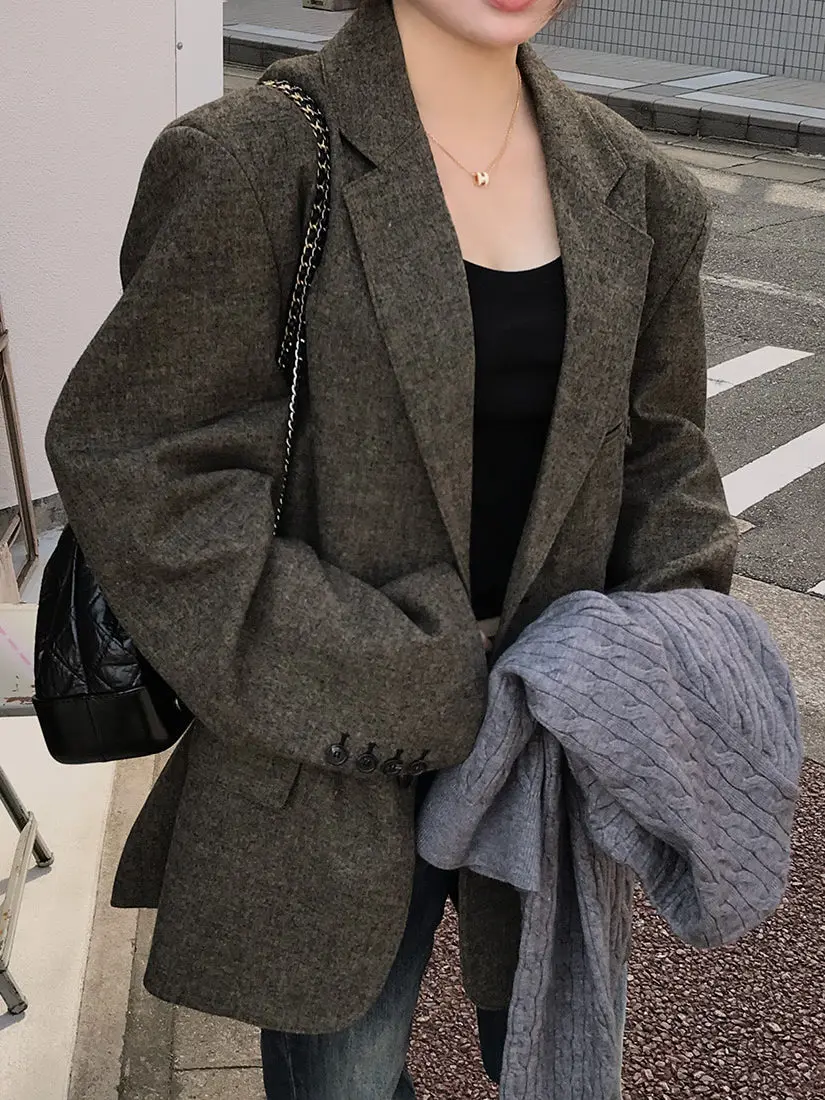 ファイオナブルでシック、シンプルで高級感のある女性用保温スーツ、韓国風、長袖、通勤に最適