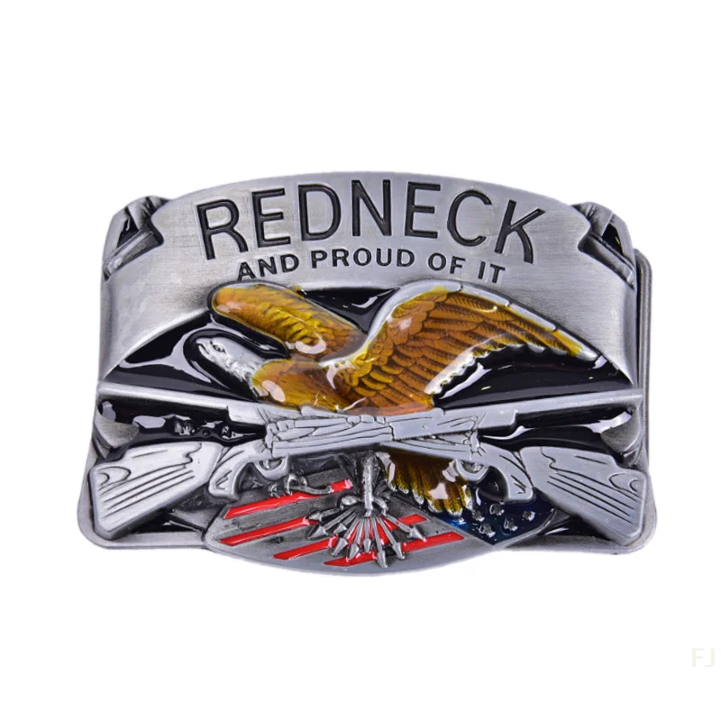 [YU]Western Steer Eagle Platinum Color Beauty Cowboy Rodeo Style Belt Buckle