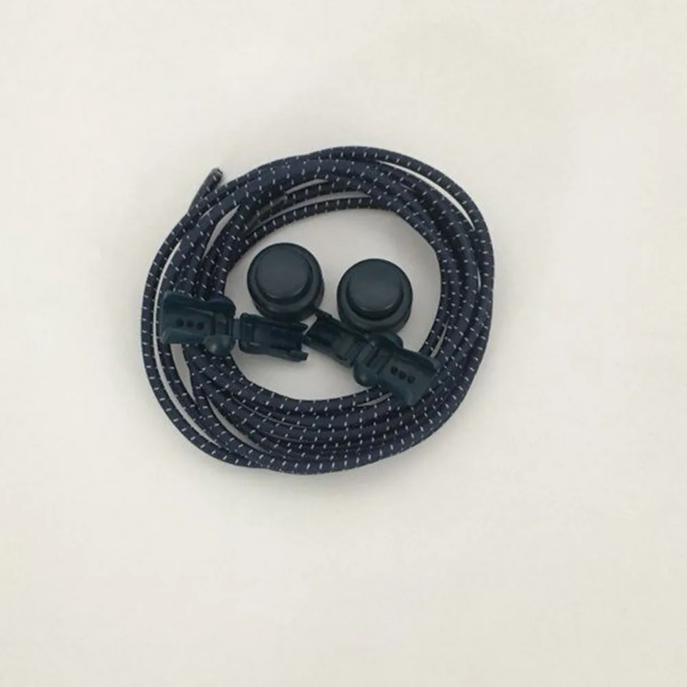 

1 Pair High Quality Elastic Reflective Lazy Shoelaces For Sports Running Hiking Climbing Jogging Navy Blue