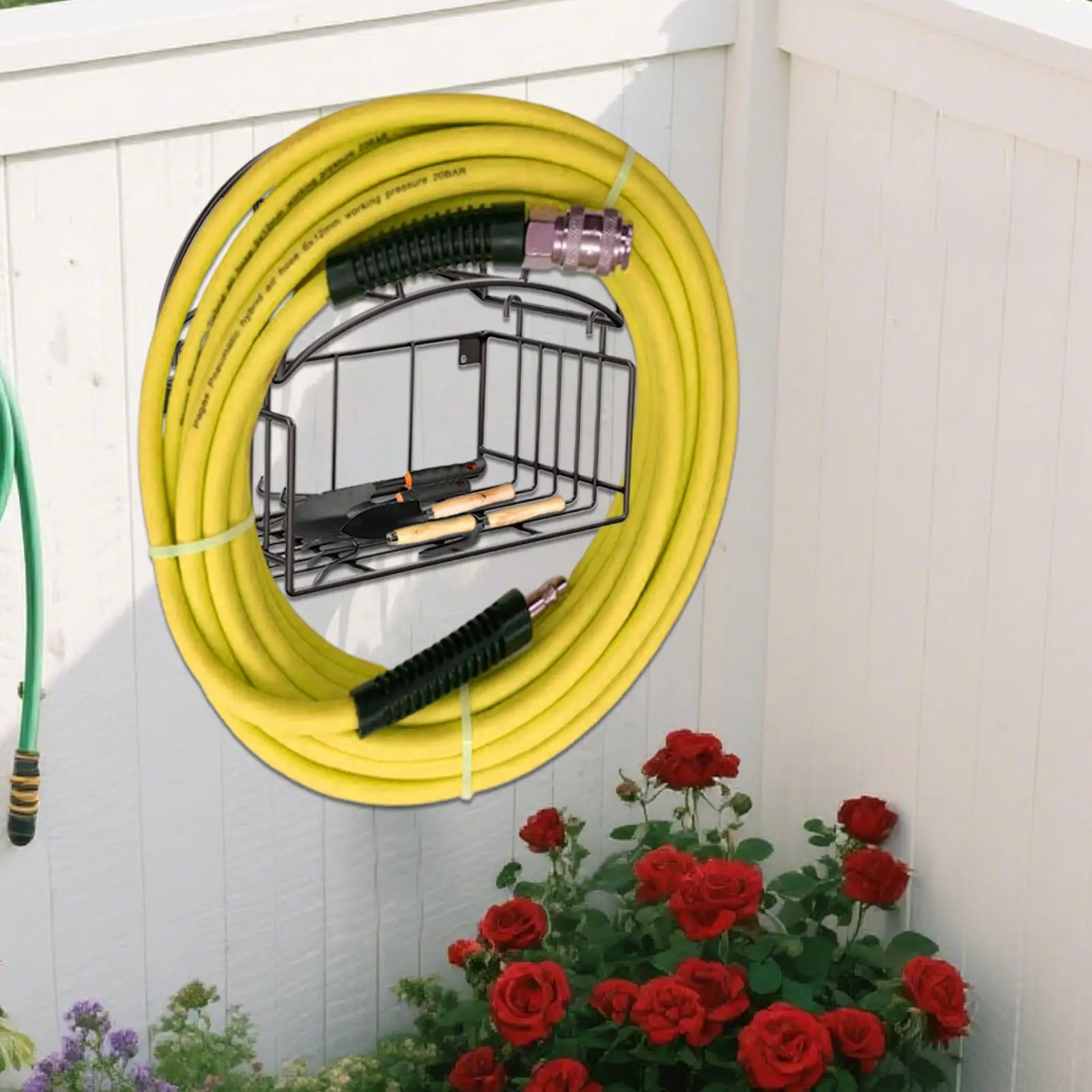 

Garden Hose Wall Holder Sturdy Hose Stand Heavy Duty Pipe Shelf Rack For Outdoor Pool Extension Cords Garage Outside Backyard