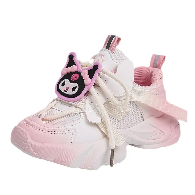 

Кроссовки Kuromi для девочек, осень 2026: дышащие, с мягкой подошвой, на шнуровке, для бега и повседневной носки, модные, для подростков