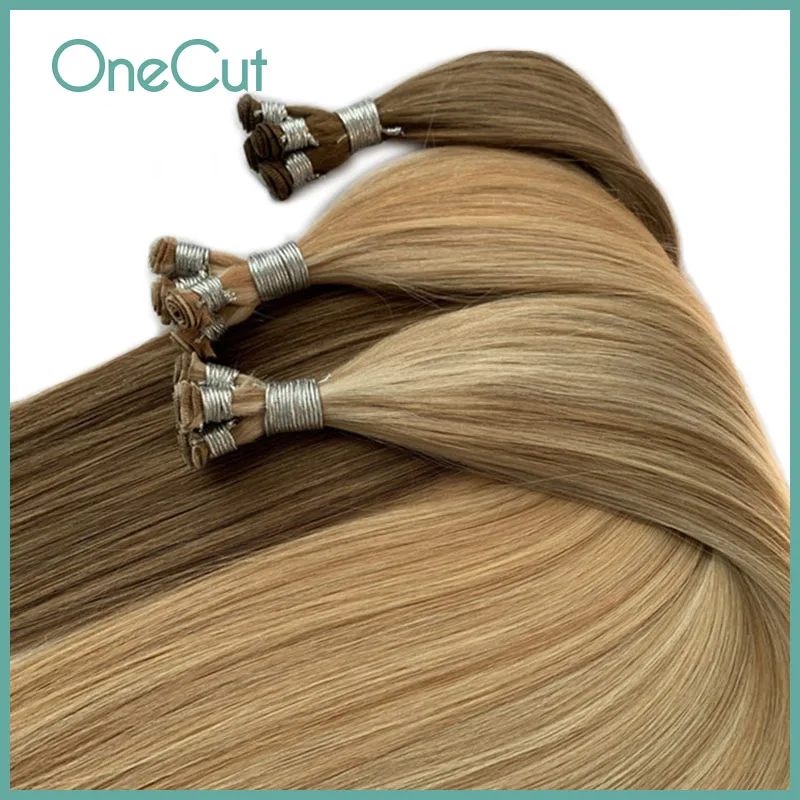 Straight Tied Hair Weft Handmade Human Hair Extension Brazilian Virgin 100% Human Hair Weft Unproccessed Sew In Hair Bundle 100G