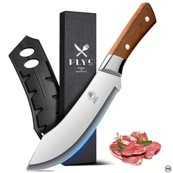 1PC Kitchen meat knife, pig butcher knife, bone cutting knife, pork cutter, with knife cover U9195