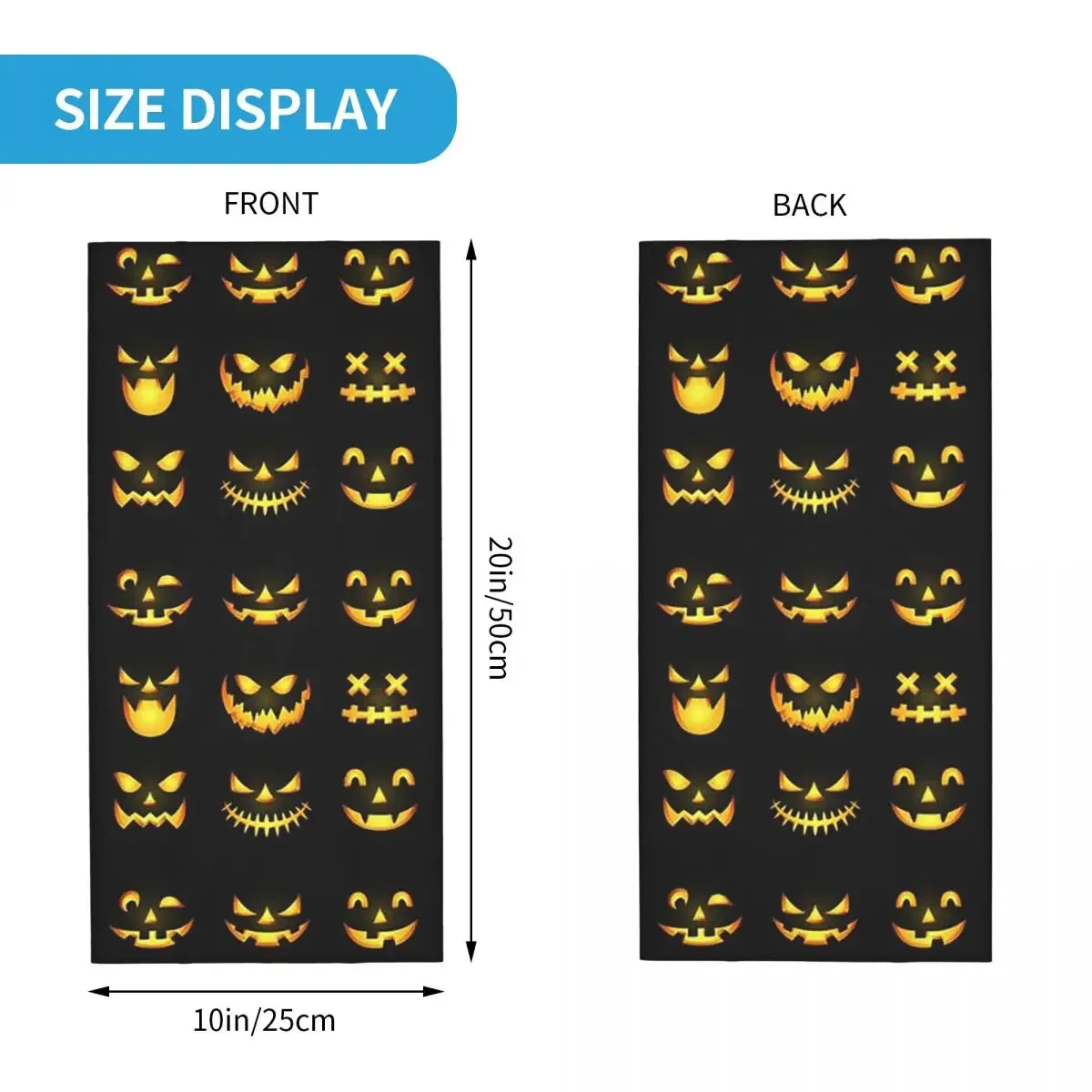 Ghost Pumpkin Halloween Bandana Neck Cover Printed Magic Scarf Multi-use Headband Hiking Fishing Unisex Adult All Season