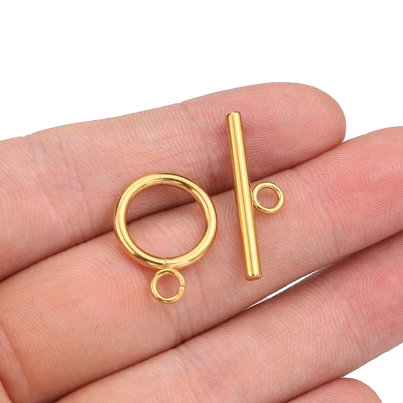 5 Sets Stainless Steel OT Clasps Gold Connectors for DIY Bracelet Necklace Jewelry Findings Making Supplies Accessories