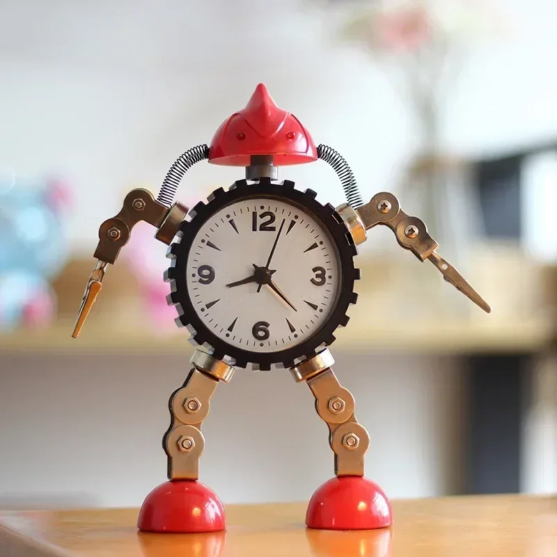 Metal Friend Wind Robot Students Use Cartoon Children's Silent Alarm Clock To Create Lovely Little Alarm Clock Bedside Clock