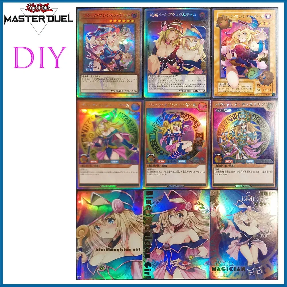 

HZ Anime Yu-Gi-Oh DIY ACG Black Magician Girl Sexy Foil Cards Boy Game Toys Collectible Cards Christmas Birthday Gifts